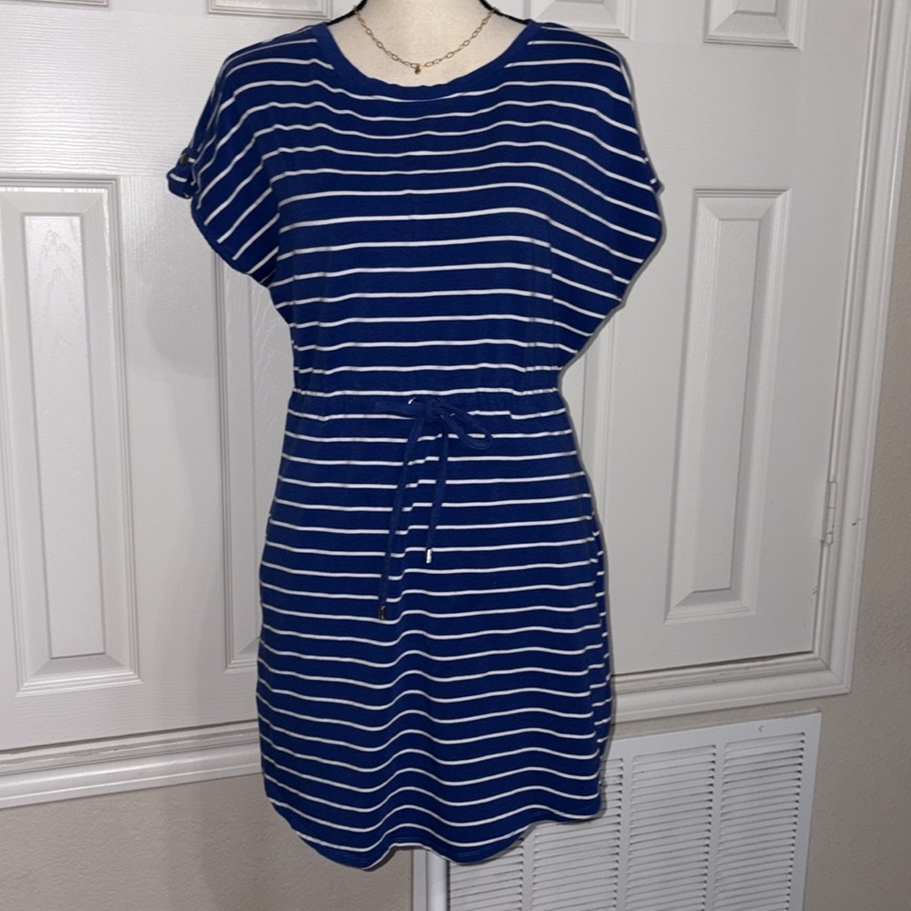 Rafaela blue and white striped mini dress Size S